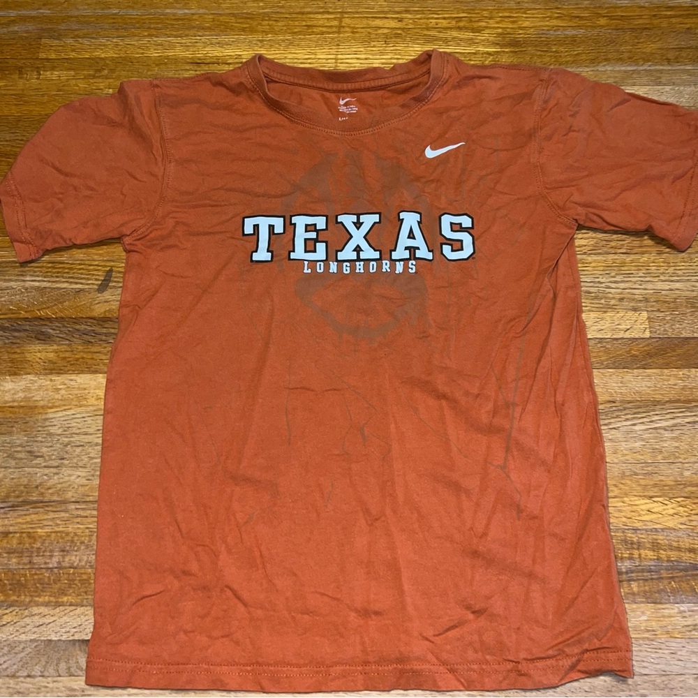 Nike Youth‎ Large Burnt Orange Texas Longhorn NCAA Football Short Sleeve Shirt